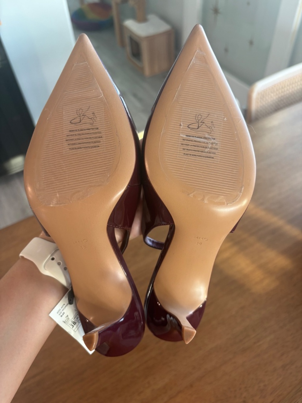 Viral Cherry Red Slingback kitten heels from Mango | 7.5 - Picture 4 of 5